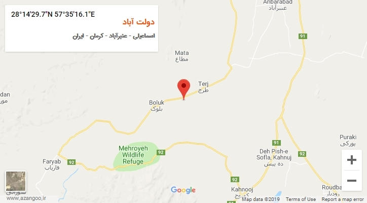روستای دولت آباد بر روی نقشه
