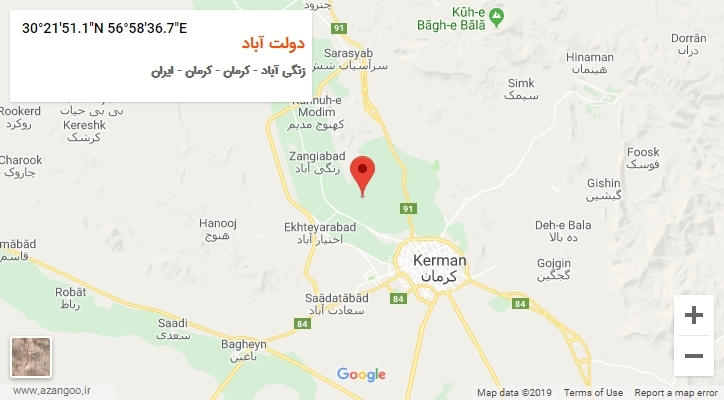 روستای دولت آباد بر روی نقشه