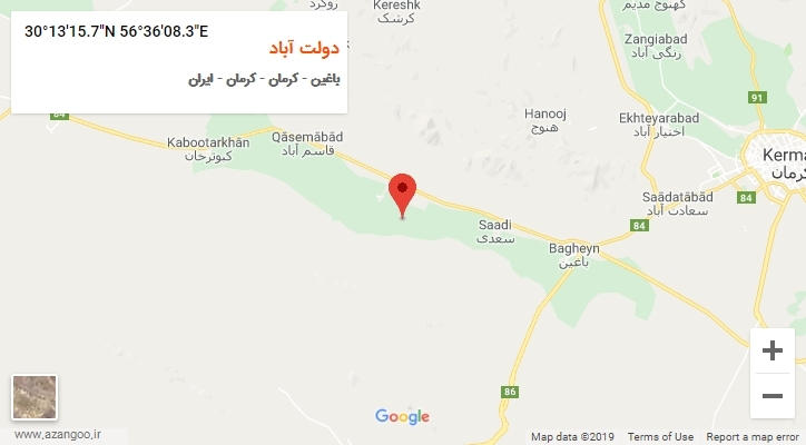 روستای دولت آباد بر روی نقشه