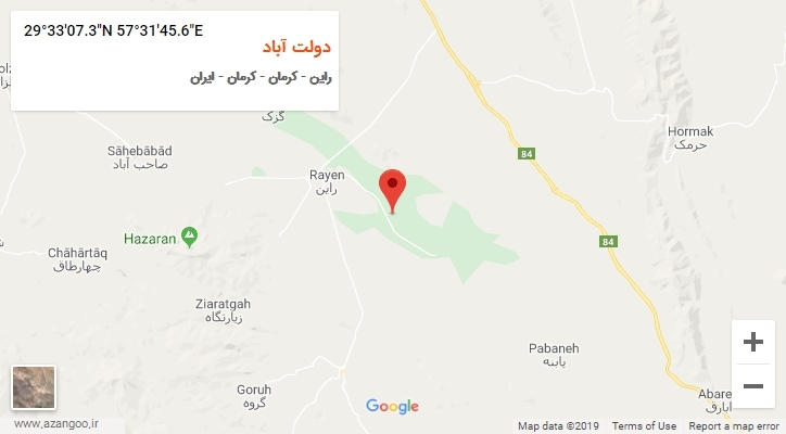روستای دولت آباد بر روی نقشه