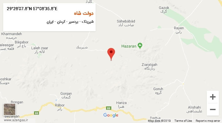 روستای دولت شاه بر روی نقشه