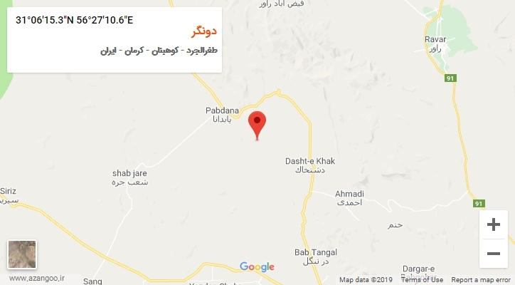 روستای دونگر بر روی نقشه