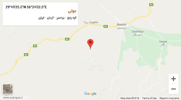 روستای دوتی بر روی نقشه
