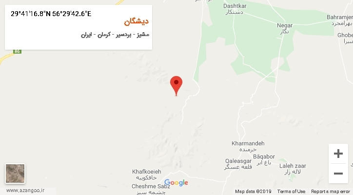 روستای دیشگان بر روی نقشه