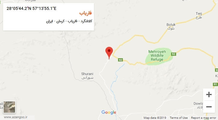 روستای فاریاب بر روی نقشه