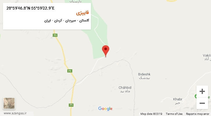 روستای فاییزی بر روی نقشه