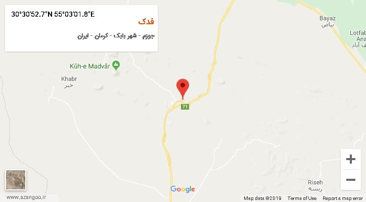 روستای فدک بر روی نقشه