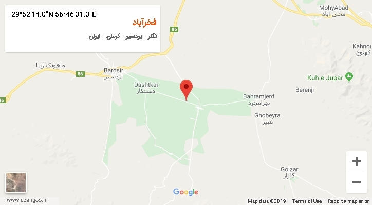 روستای فخرآباد بر روی نقشه