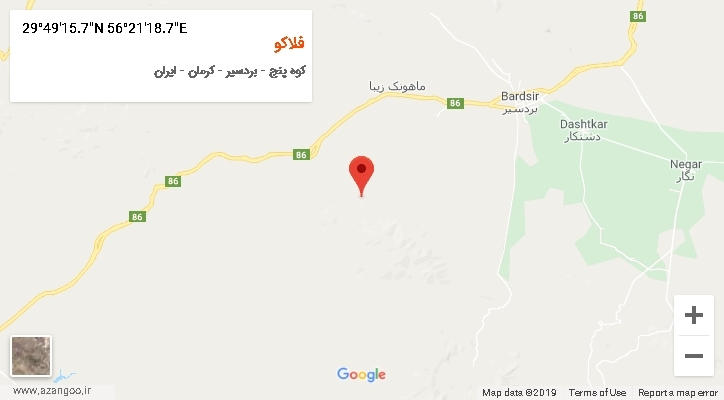 روستای فلاکو بر روی نقشه