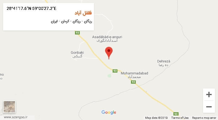 روستای فلفل آباد بر روی نقشه