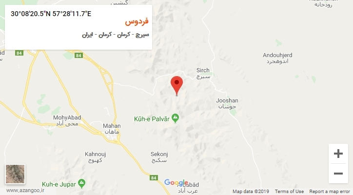 روستای فردوس بر روی نقشه