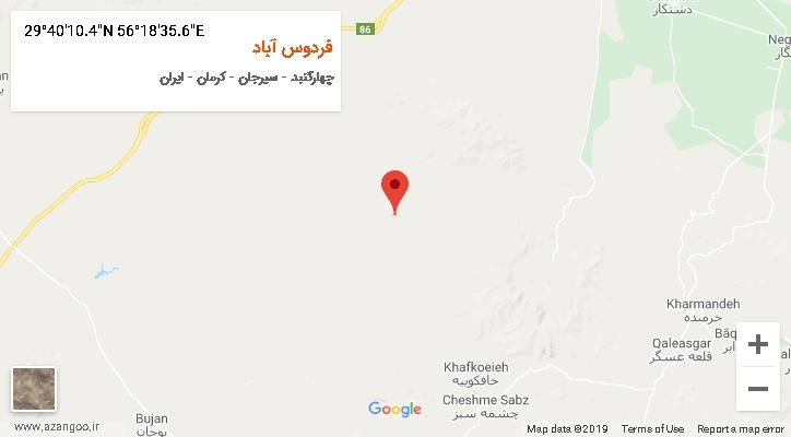 روستای فردوس آباد بر روی نقشه