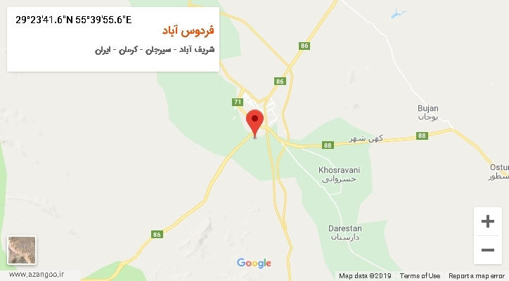 روستای فردوس آباد بر روی نقشه
