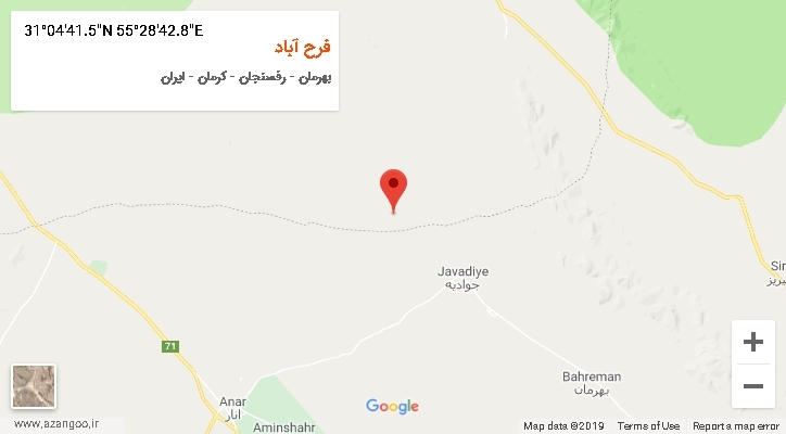 روستای فرح آباد بر روی نقشه