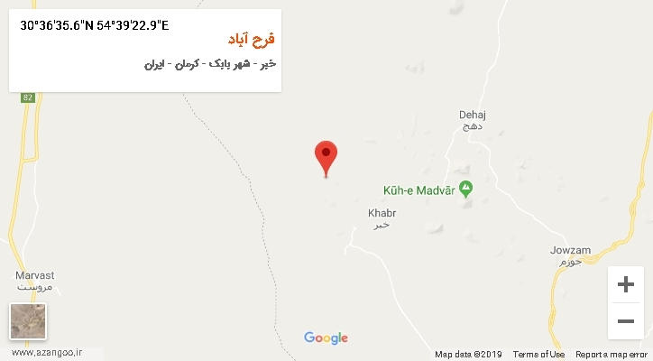 روستای فرح آباد بر روی نقشه