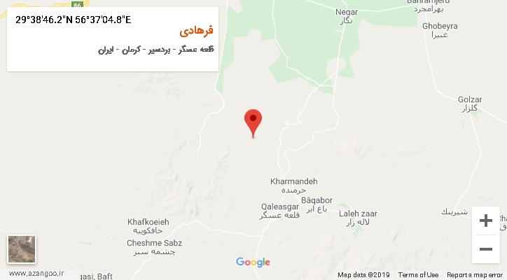 روستای فرهادی بر روی نقشه