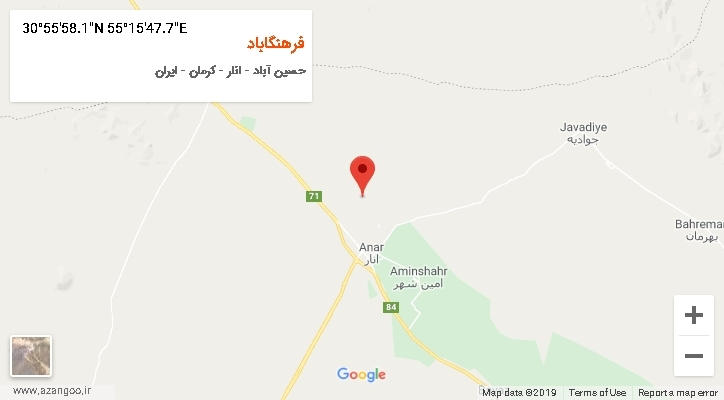 روستای فرهنگاباد بر روی نقشه
