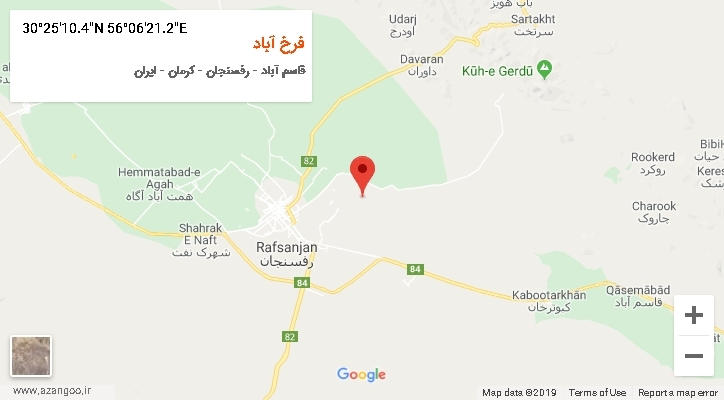روستای فرخ آباد بر روی نقشه