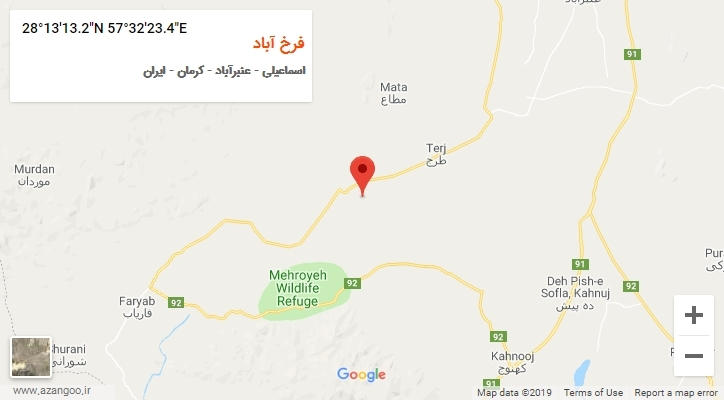 روستای فرخ آباد بر روی نقشه