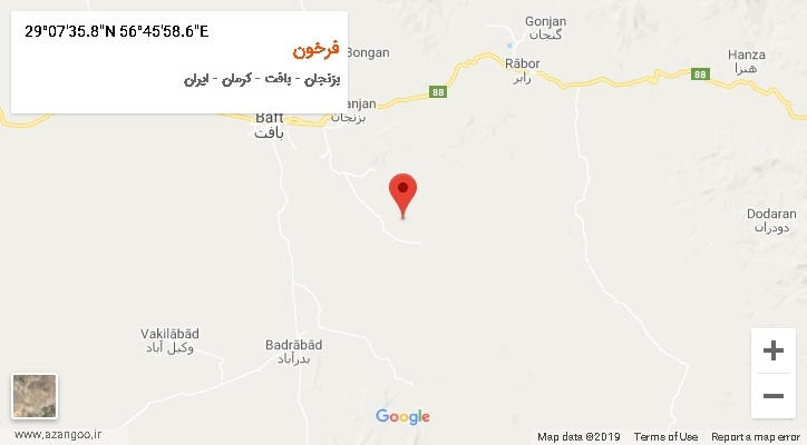 روستای فرخون بر روی نقشه