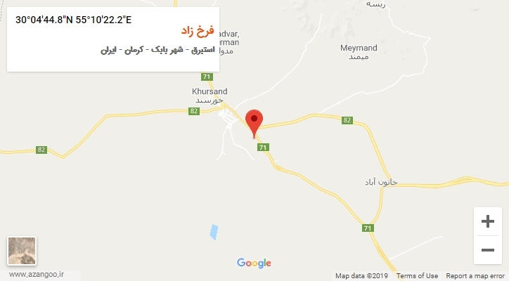 روستای فرخ زاد بر روی نقشه