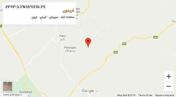 روستای فریدون بر روی نقشه