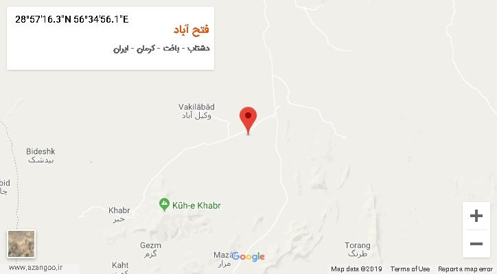 روستای فتح آباد بر روی نقشه