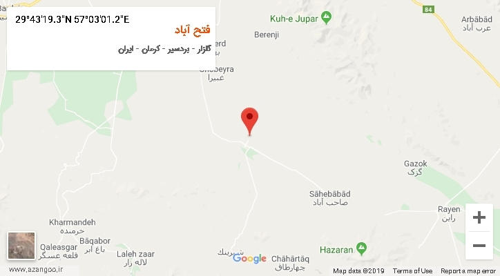 روستای فتح آباد بر روی نقشه