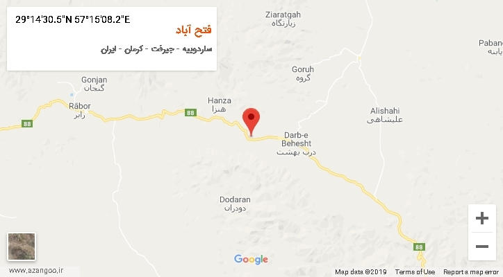 روستای فتح آباد بر روی نقشه