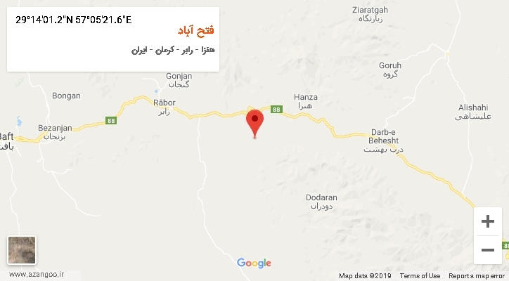 روستای فتح آباد بر روی نقشه