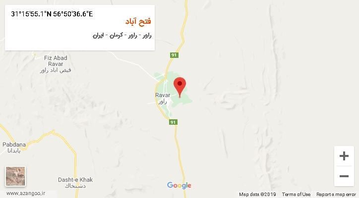 روستای فتح آباد بر روی نقشه