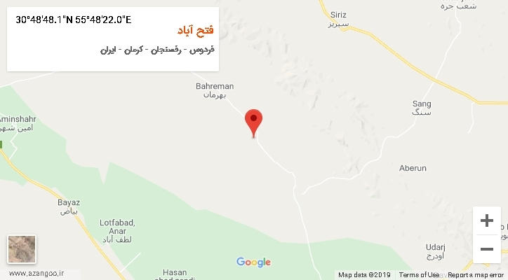 روستای فتح آباد بر روی نقشه
