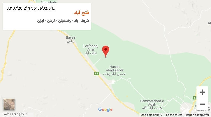 روستای فتح آباد بر روی نقشه