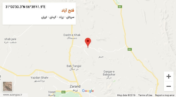 روستای فتح آباد بر روی نقشه