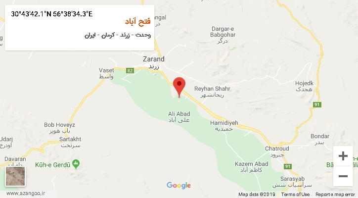 روستای فتح آباد بر روی نقشه
