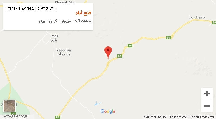 روستای فتح آباد بر روی نقشه