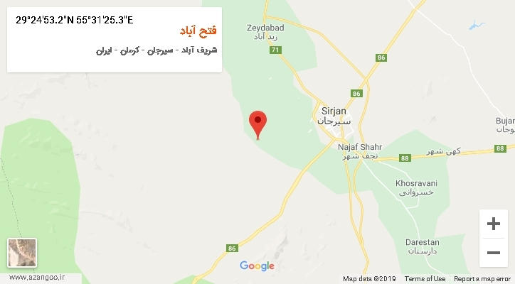 روستای فتح آباد بر روی نقشه