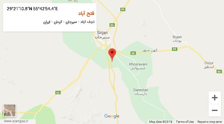 روستای فتح آباد بر روی نقشه