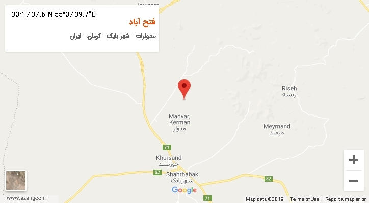 روستای فتح آباد بر روی نقشه