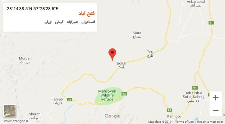 روستای فتح آباد بر روی نقشه