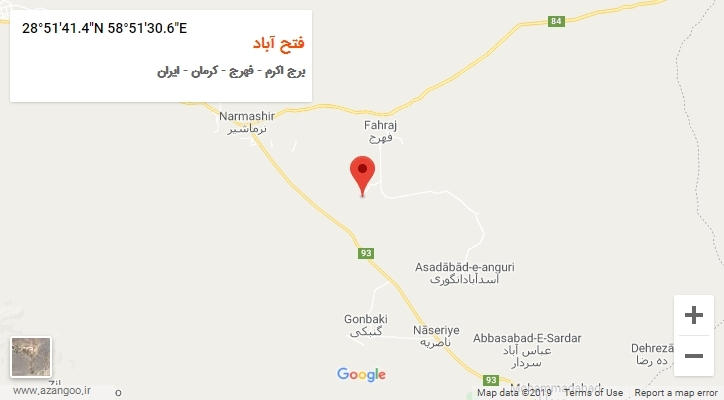 روستای فتح آباد بر روی نقشه