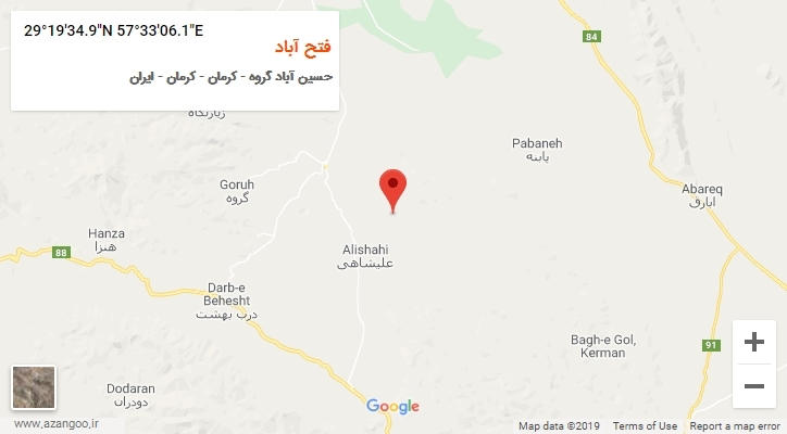 روستای فتح آباد بر روی نقشه