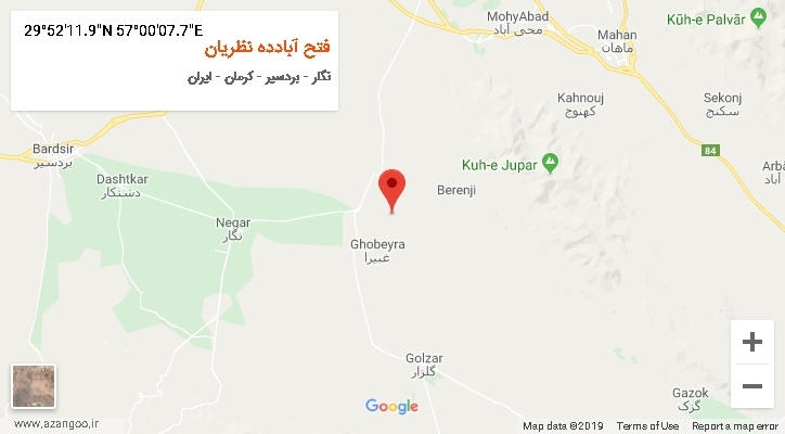 روستای فتح آبادده نظریان بر روی نقشه