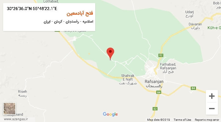 روستای فتح آبادمعین بر روی نقشه
