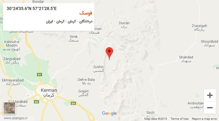 روستای فوسک بر روی نقشه