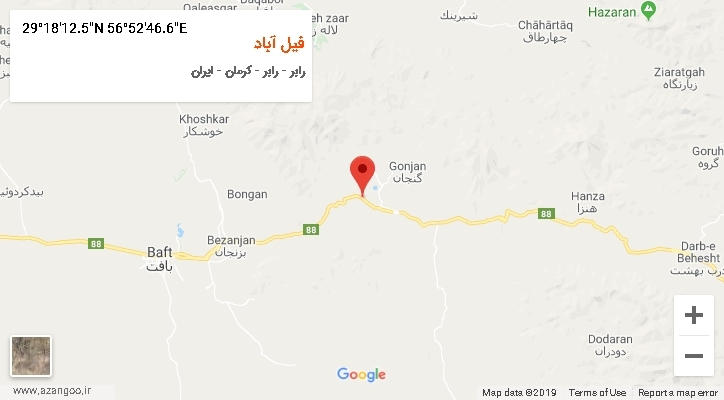 روستای فیل آباد بر روی نقشه