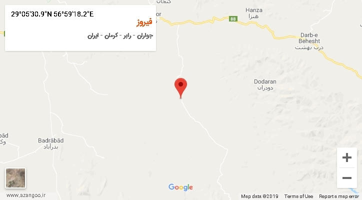 روستای فیروز بر روی نقشه
