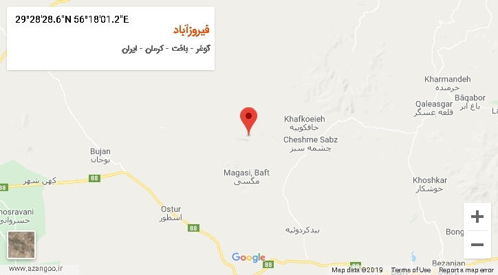 روستای فیروزآباد بر روی نقشه