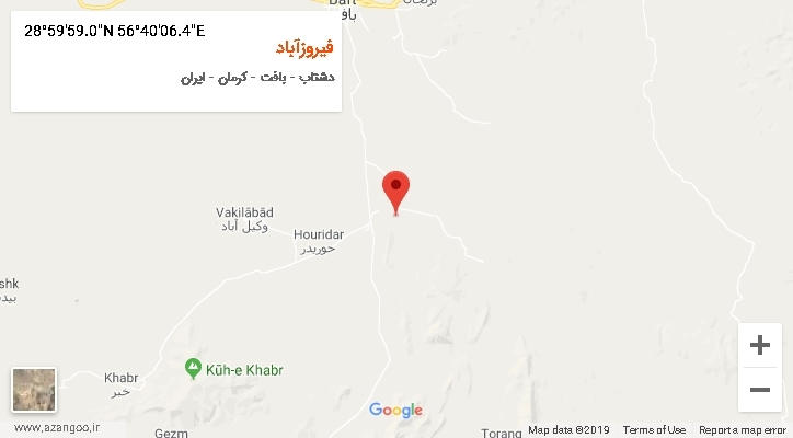 روستای فیروزآباد بر روی نقشه