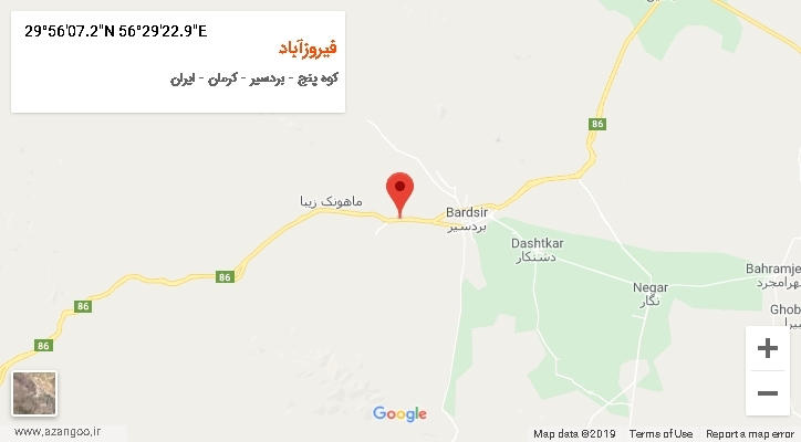 روستای فیروزآباد بر روی نقشه